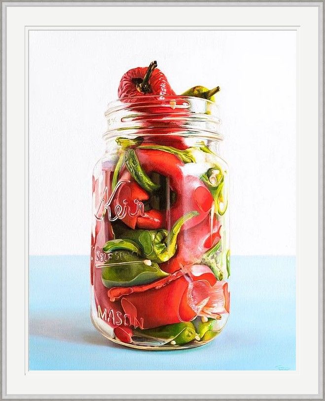 Small  - Chillies in Jar by Stephen Johntson