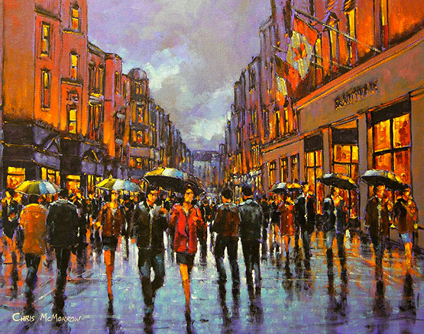 Evening, Grafton Street, Dublin - 228 by Chris McMorrow