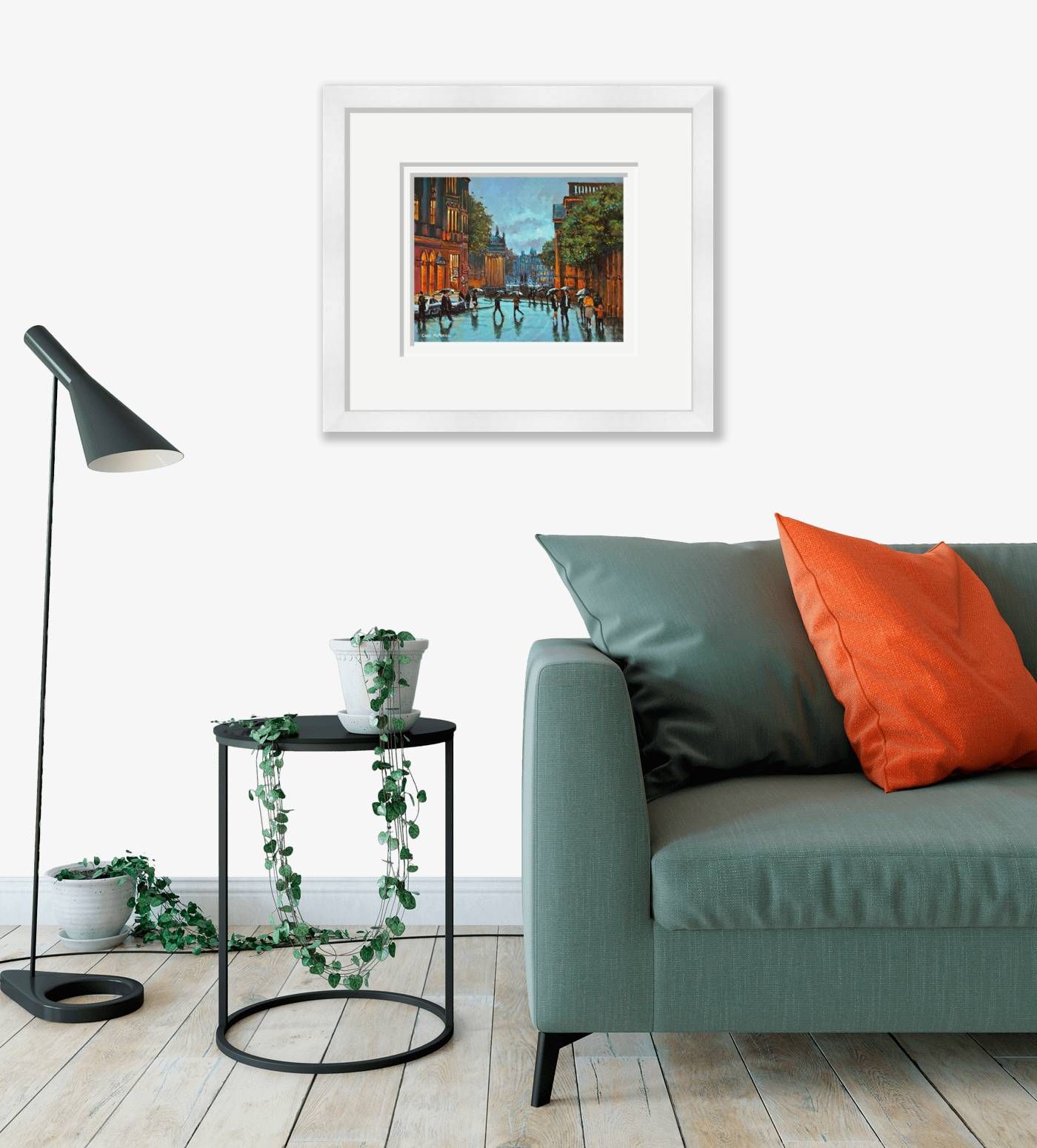 Large framed - College Green Reflections, Dublin - 410 by Chris McMorrow