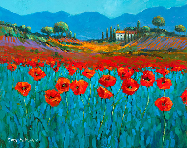Poppies in Blue - 437 by Chris McMorrow