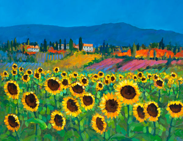 Sunflowers in Tuscany - 469 by Chris McMorrow