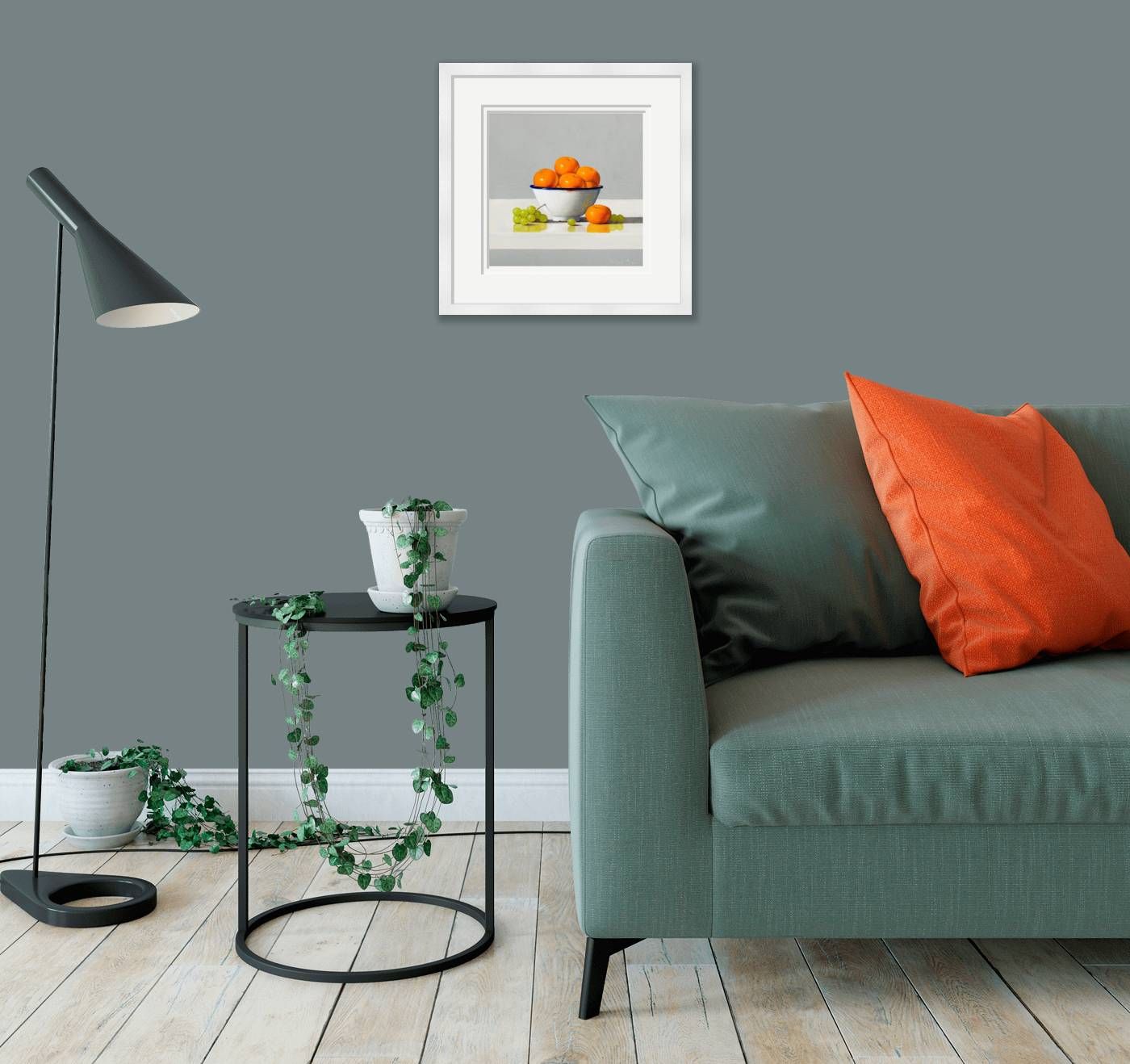 Small framed - Bowl of Oranges & Grapes by Peter Dee