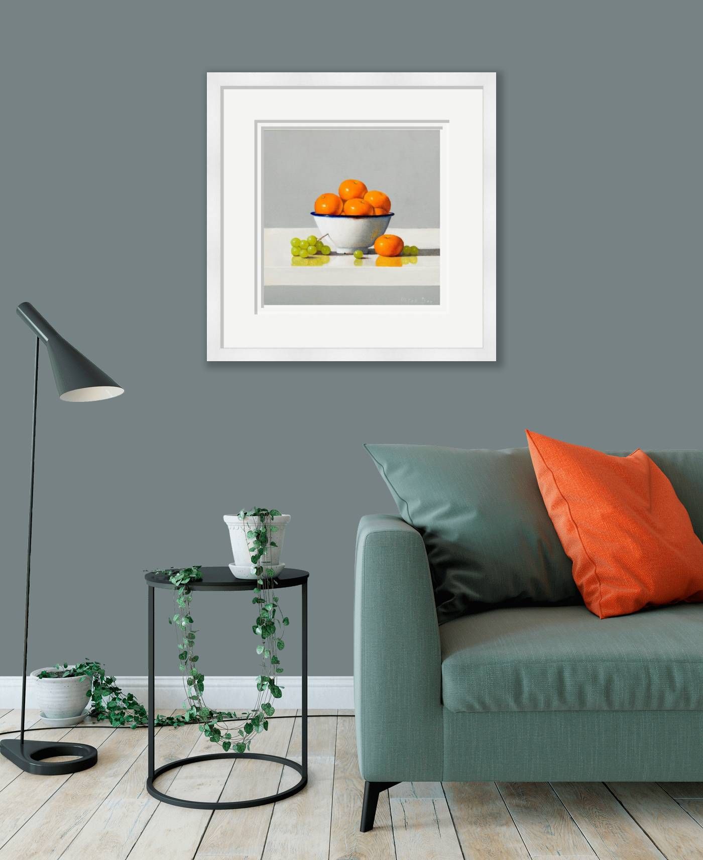 Large framed - Bowl of Oranges & Grapes by Peter Dee