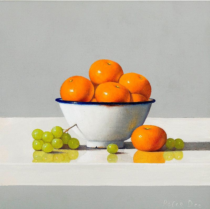 Bowl of Oranges & Grapes
