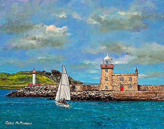 Chris McMorrow - Howth Harbour and Lighthouse, Dublin - 686