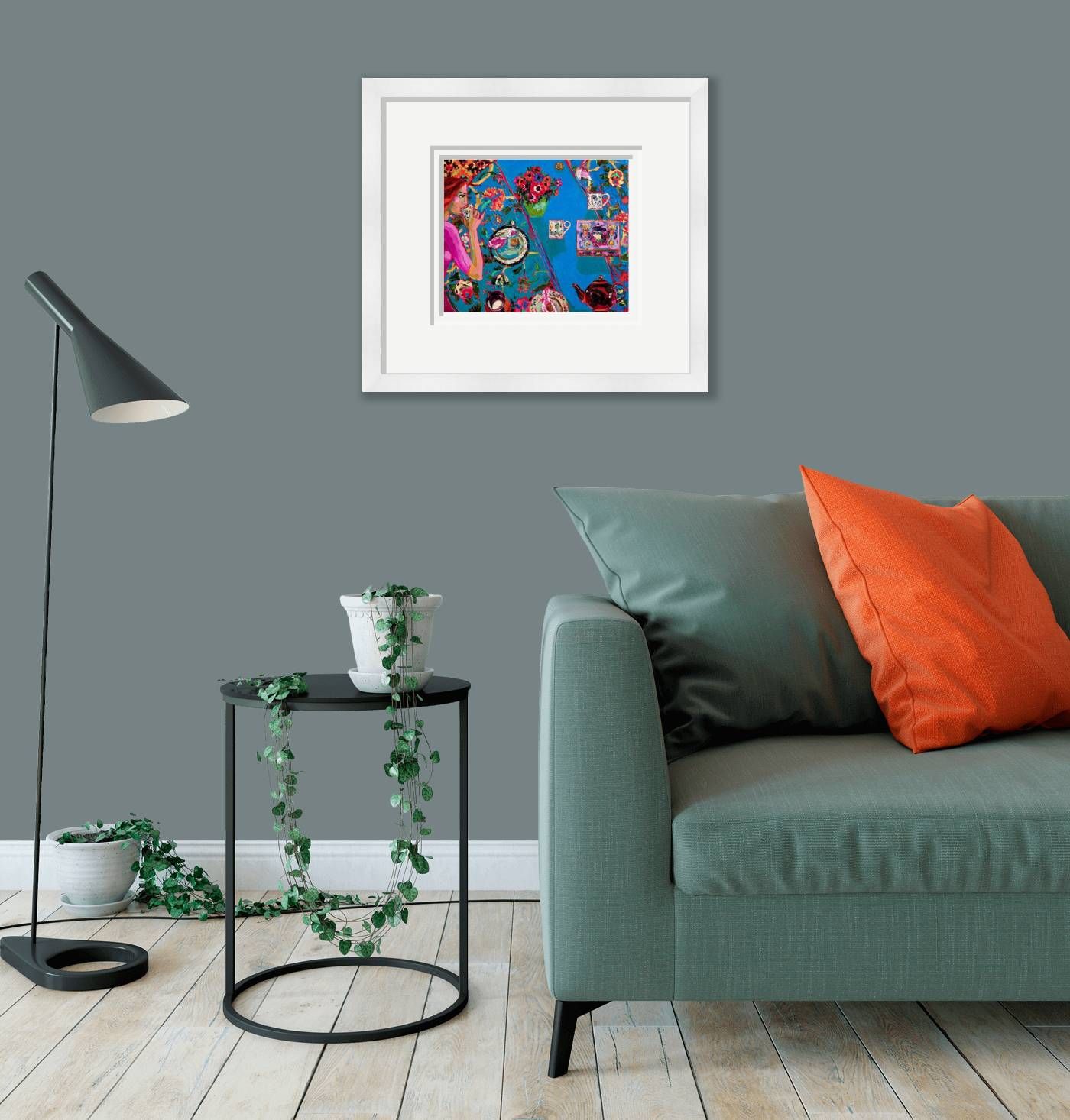 Large framed - Amaretti and Tea by Lucy Doyle