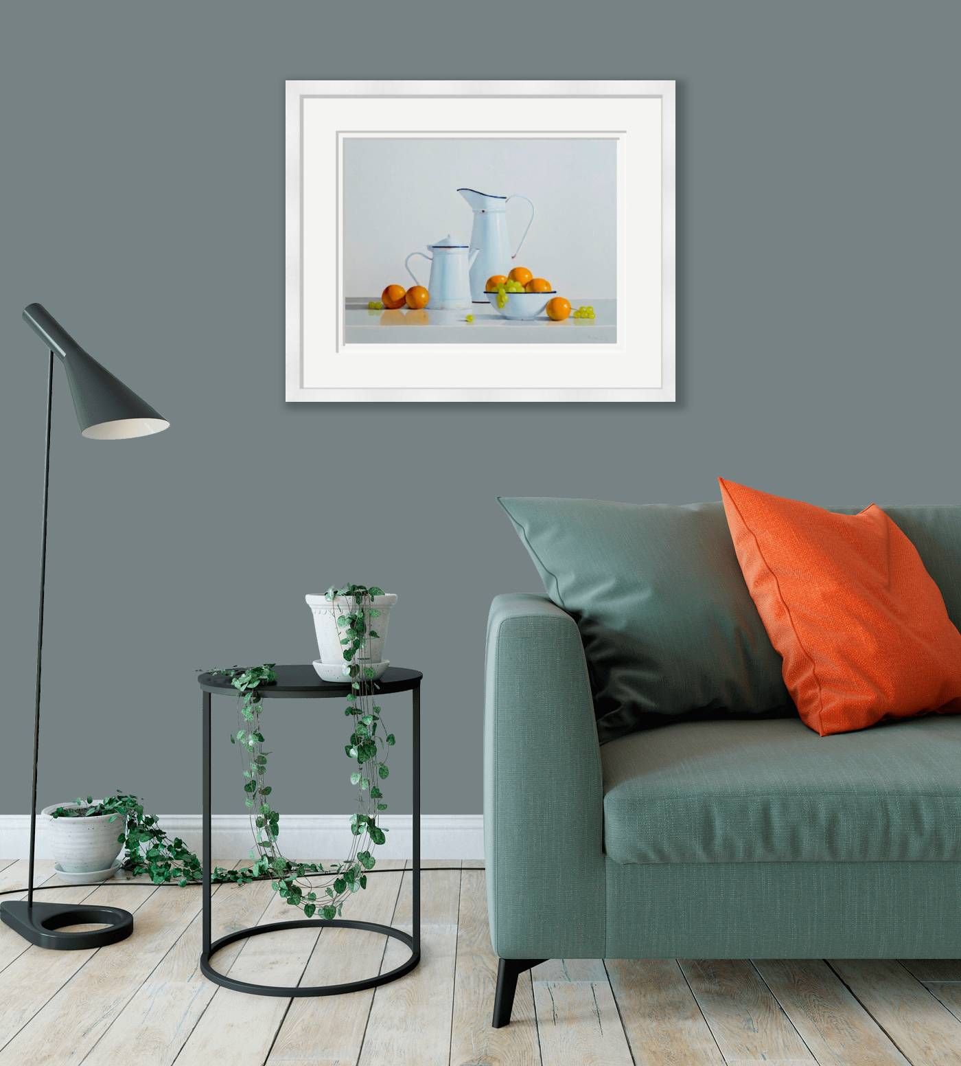 Large framed - Bowl of Oranges & Grapes II by Peter Dee