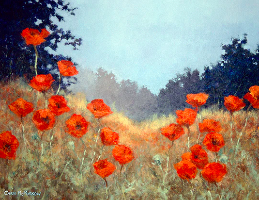 Poppies in the Meadow - 1003 by Chris McMorrow