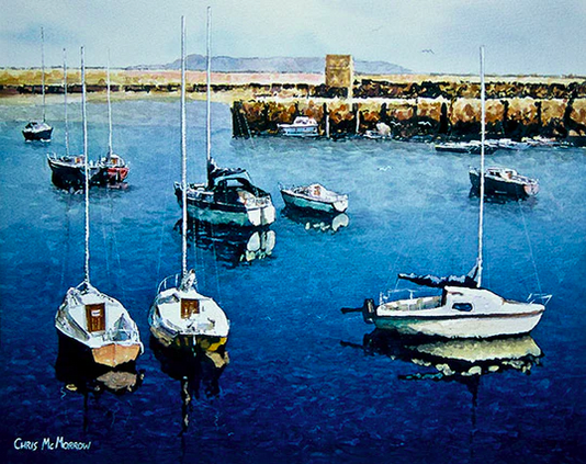 Sailboats, Dun Laoghaire Harbour - 913 by Chris McMorrow