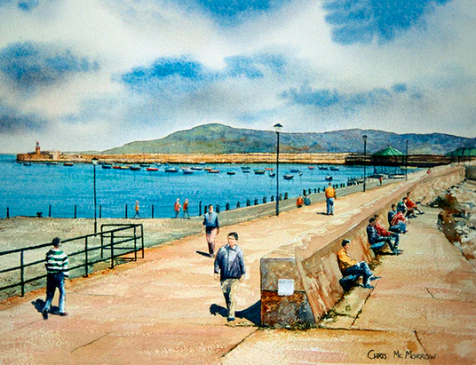 Sunbathers on the Pier, Dun Laoghaire - 968 by Chris McMorrow