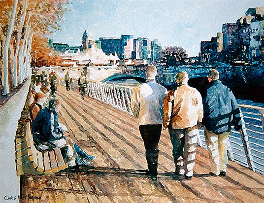 Chris McMorrow - Sunny Stroll On The Liffey Boardwalk, Dublin - 982