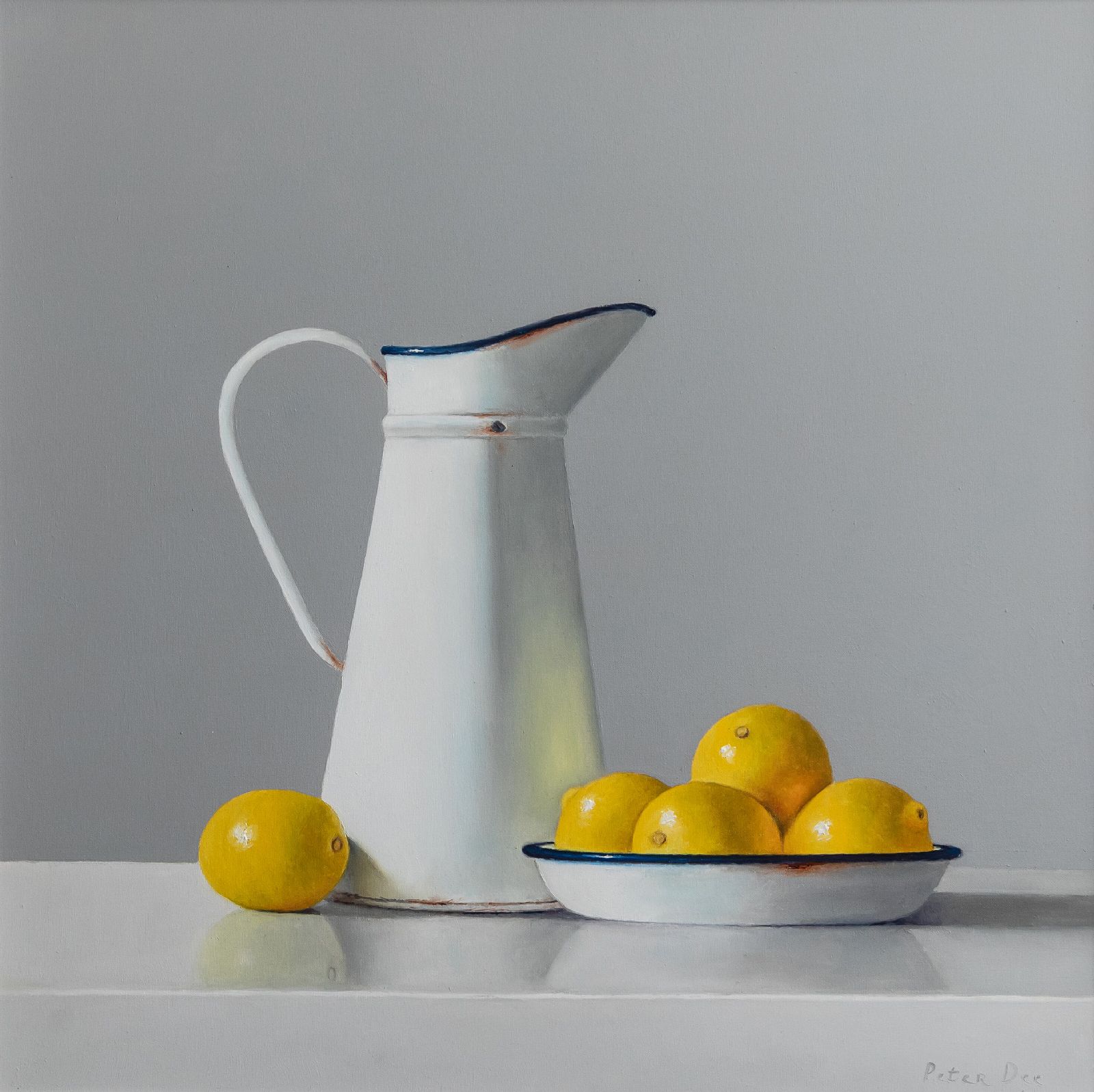 White Jug with Lemons II by Peter Dee